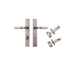 13700KPRIV60 - Sarlat Lever - Rectangular Backplate Privacy Kit with Privacy Turn - Distressed Nickel - Privacy