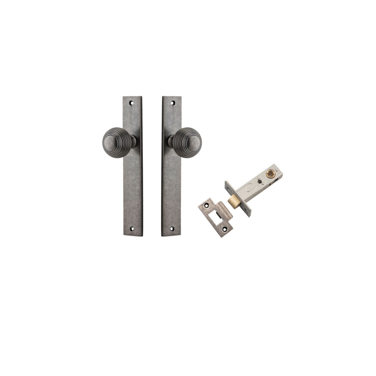 13824KPASS60 - Guildford Knob - Rectangular Backplate Passage Kit - Distressed Nickel - Passage