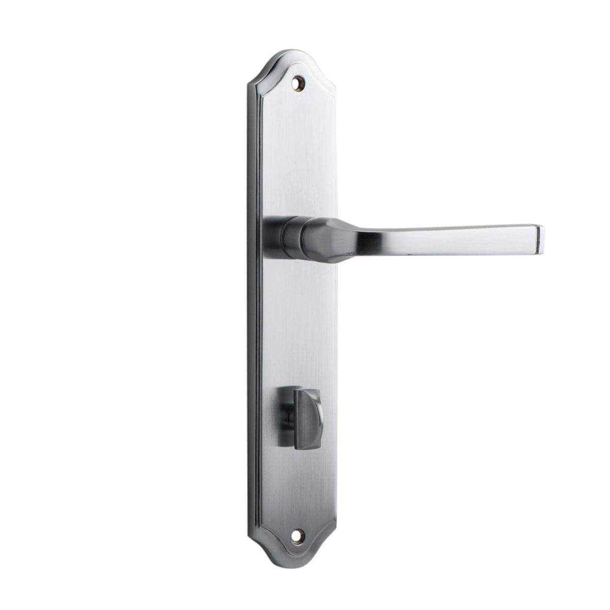 12220P85 - Annecy Lever - Shouldered Backplate - Brushed Chrome - Privacy