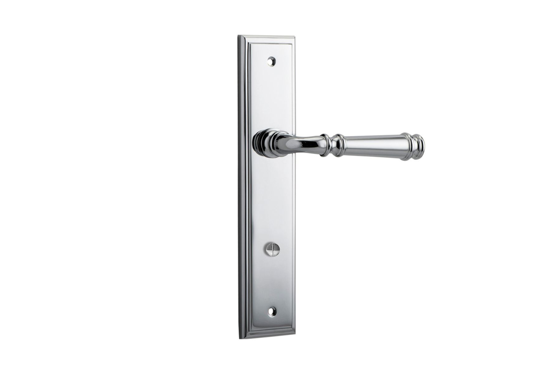 11742P85 - Verona Lever - Stepped Backplate - Polished Chrome - Privacy