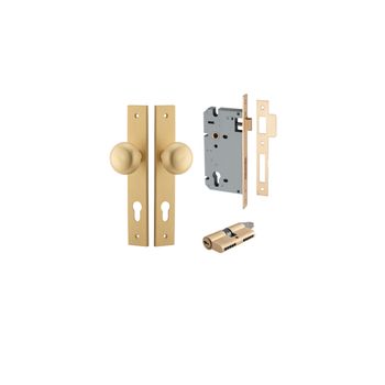 Cambridge Knob - Rectangular Backplate Entrance Kit with High Security Lock