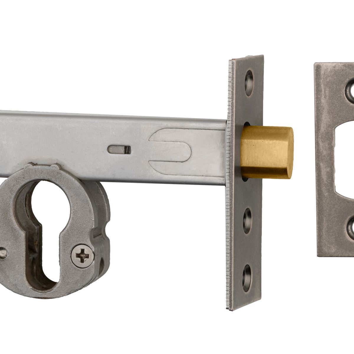 22159 - Euro Mortice Deadbolt - 60mm Backset - Distressed Nickel - Entrance