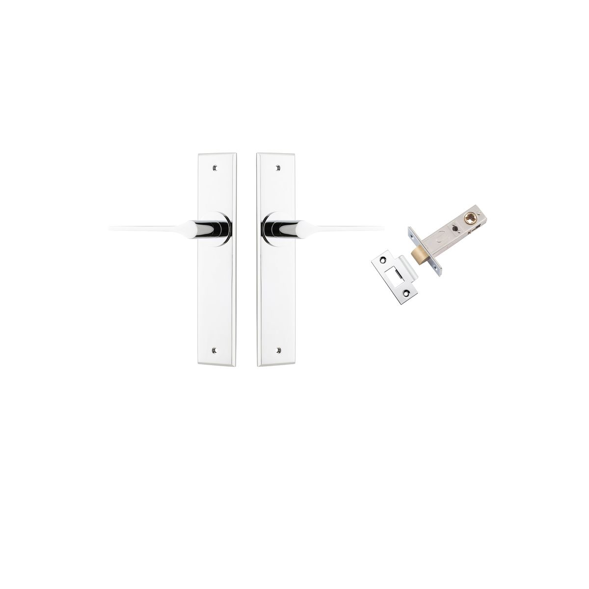 11758KPASS60 - Como Lever - Chamfered Backplate Passage Kit - Polished Chrome - Passage