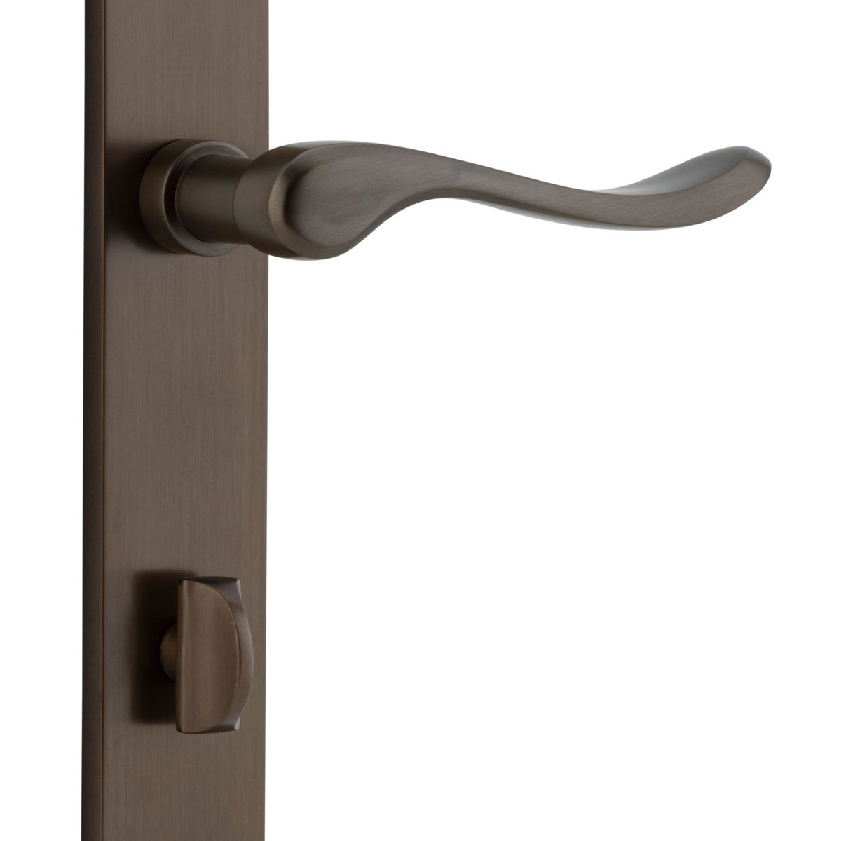 10920P85 - Stirling Lever - Rectangular Backplate - Signature Brass - Privacy