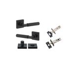 0423KPRIV60 - Brunswick Lever - Square Rose Privacy Kit - Matt Black - Privacy