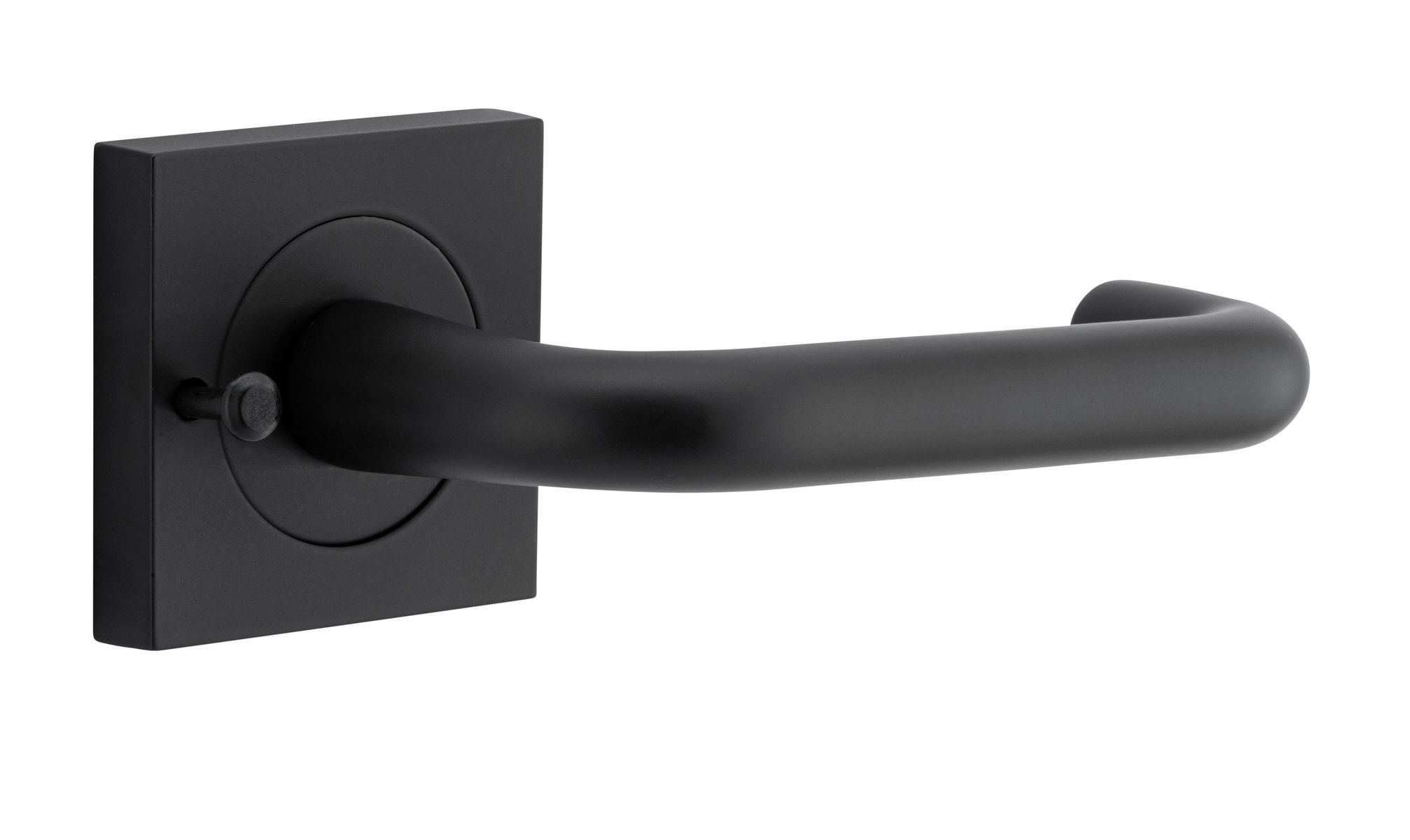 20363KIBPRIV60 - Oslo Lever - Square Rose (Inbuilt Privacy) - Matt Black - Privacy