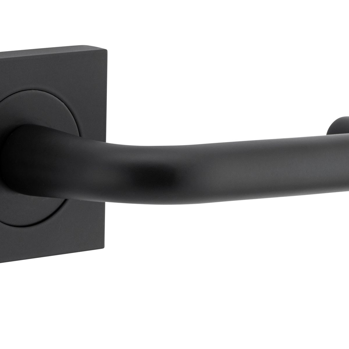 20363KIBPRIV60 - Oslo Lever - Square Rose (Inbuilt Privacy) - Matt Black - Privacy