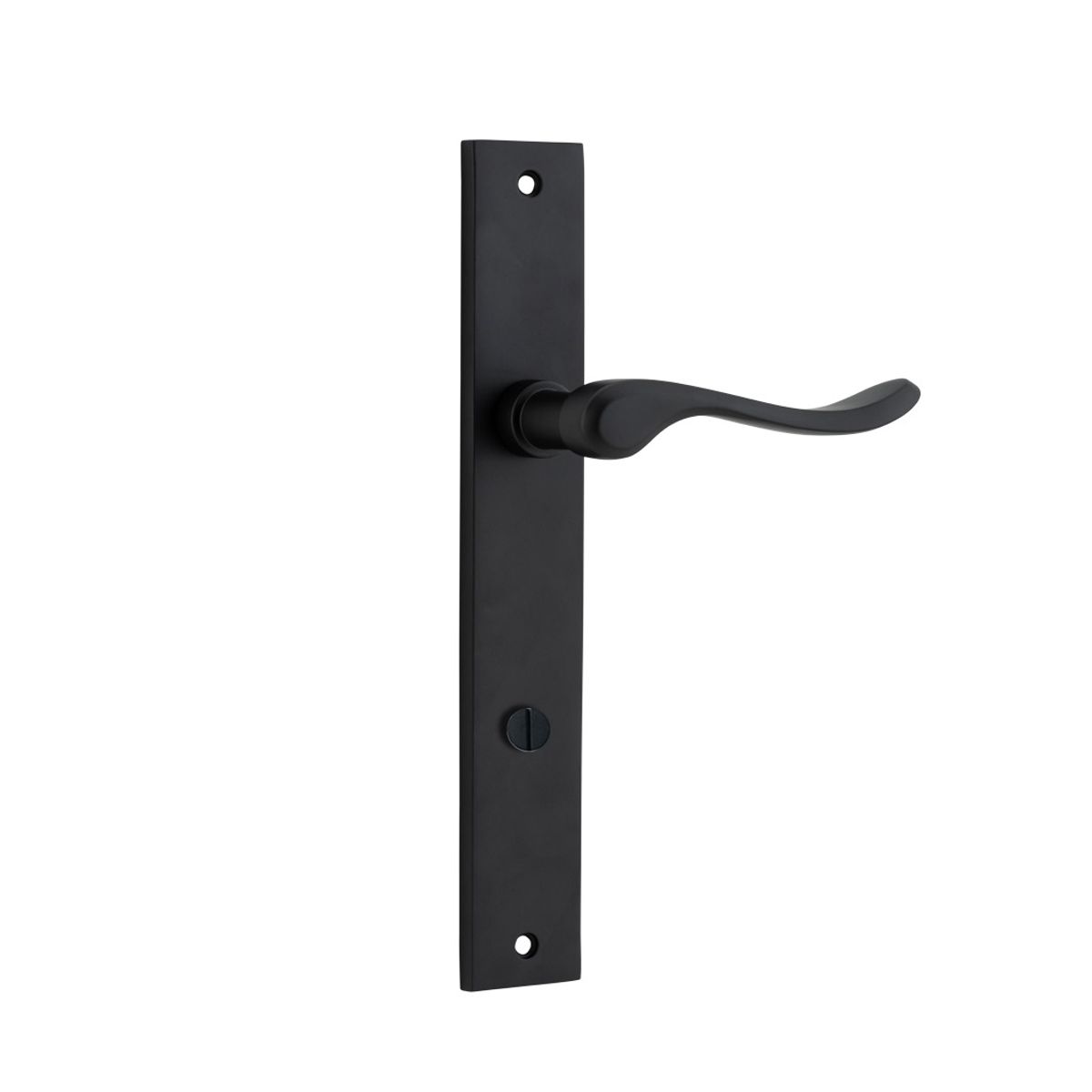 12920P85 - Stirling Lever - Rectangular Backplate - Matt Black - Privacy