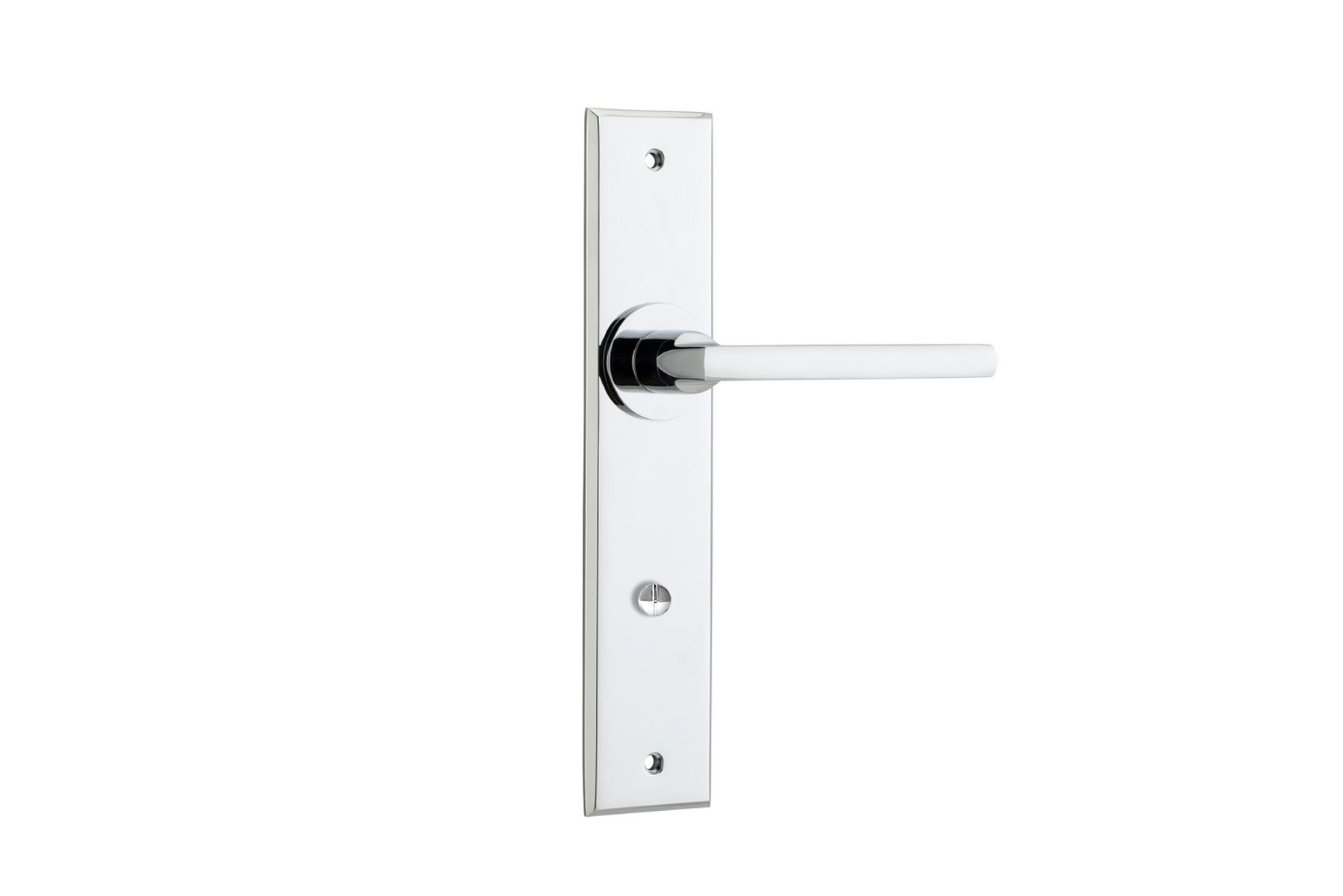 11782 - Baltimore Lever - Chamfered Backplate - Polished Chrome - Passage