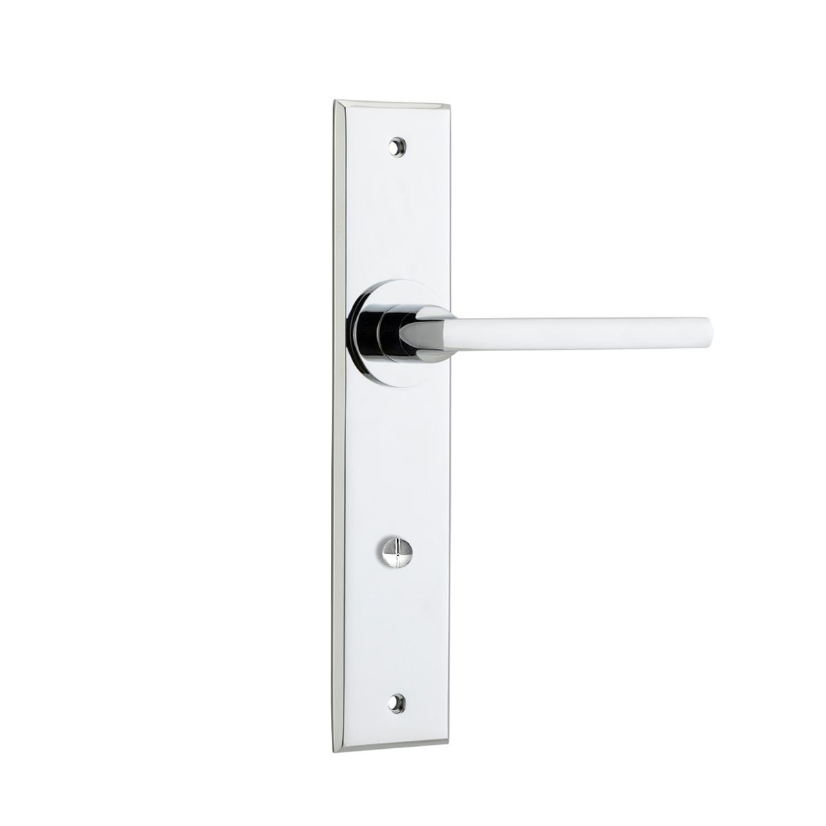 11782 - Baltimore Lever - Chamfered Backplate - Polished Chrome - Passage