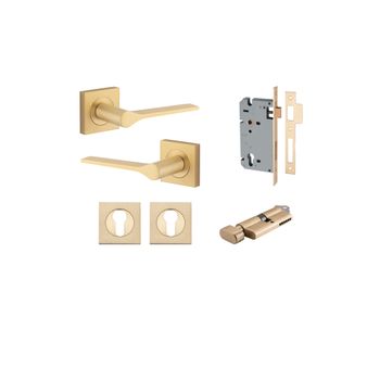 Como Lever - Square Rose Entrance Kit with High Security Lock