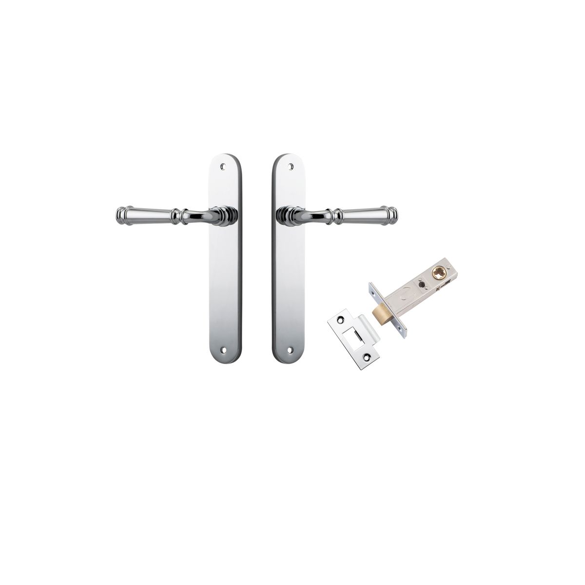 11730KPASS60 - Verona Lever - Oval Backplate Passage Kit - Polished Chrome - Passage