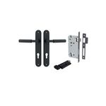 12768KENTR60KT - Brunswick Lever - Oval Backplate Entrance Kit with High Security Lock - Matt Black - Entrance