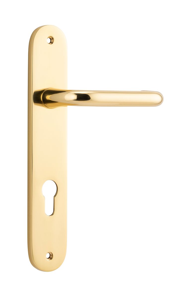 10346E85 - Oslo Lever - Oval Backplate - Polished Brass - Entrance