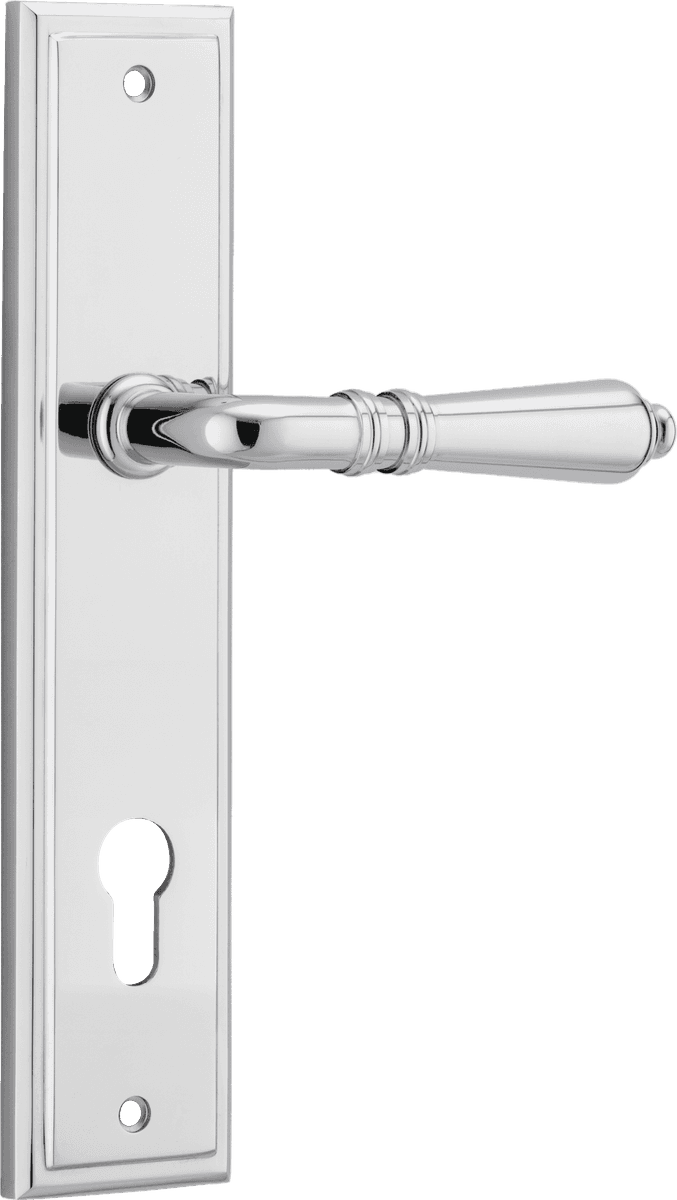 11736E85 - Sarlat Lever - Stepped Backplate - Polished Chrome - Entrance