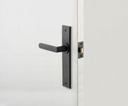 12868 - Osaka Lever - Chamfered Backplate - Matt Black - Passage
