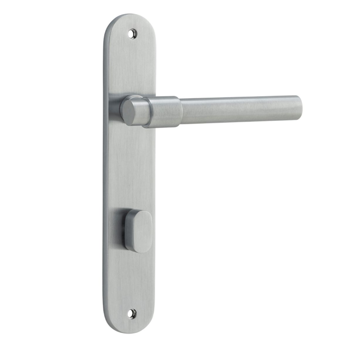 12400P85 - Helsinki Lever - Oval Backplate - Brushed Chrome - Privacy
