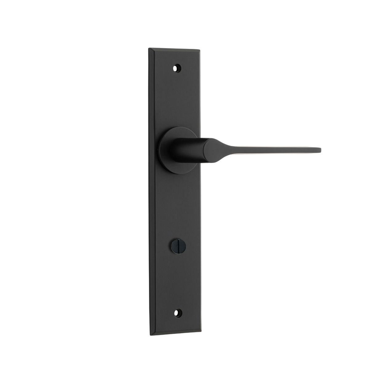 12758P85 - Como Lever - Chamfered Backplate - Matt Black - Privacy