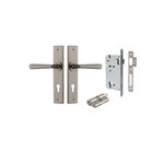 13880KENTR60KK - Copenhagen Lever - Chamfered Backplate Entrance Kit with High Security Lock - Distressed Nickel - Entrance