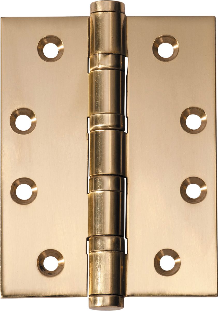 2463 - Ball Bearing Hinge - H100xW75mm - Polished Brass