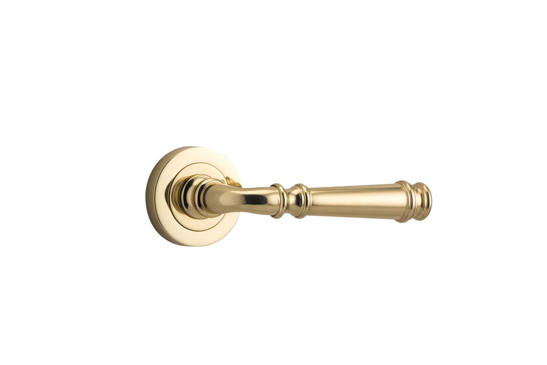 0310 - Verona Lever - Round Rose - Polished Brass - Passage