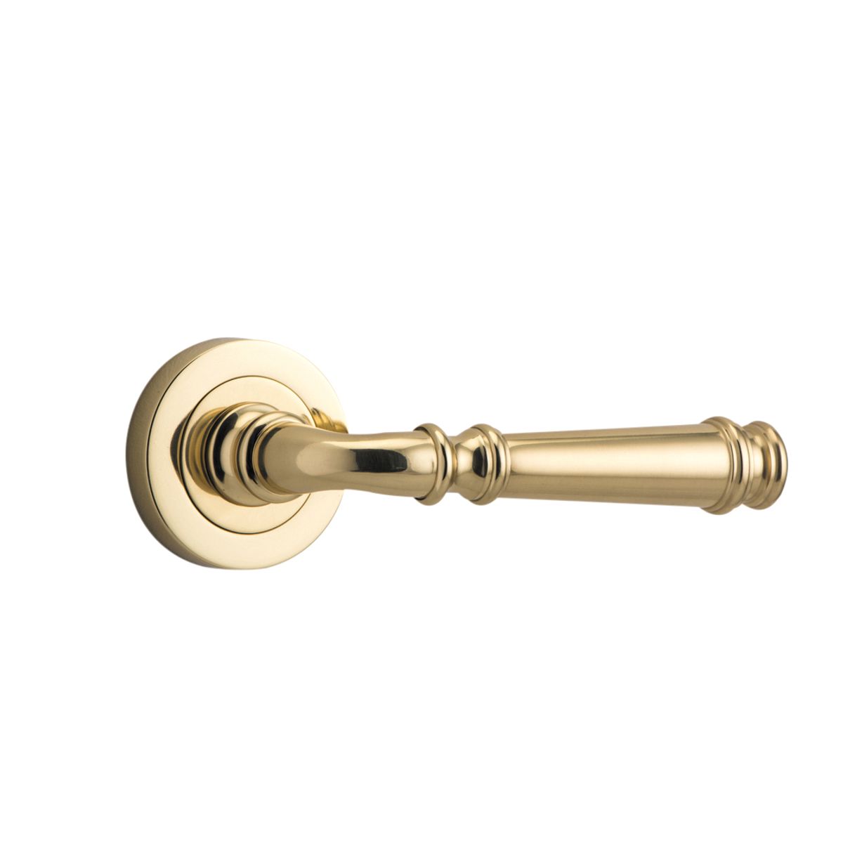 0310 - Verona Lever - Round Rose - Polished Brass - Passage