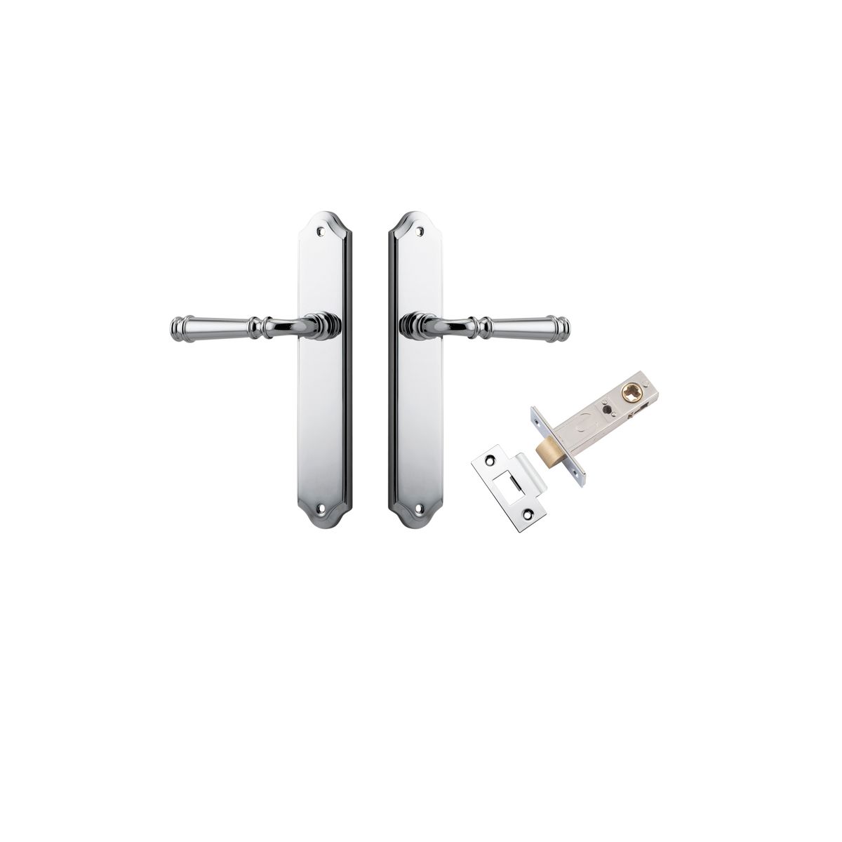 11718KPASS60 - Verona Lever - Shouldered Backplate Passage Kit - Polished Chrome - Passage