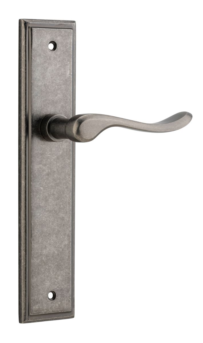 13926 - Stirling Lever - Stepped Backplate - Distressed Nickel - Passage
