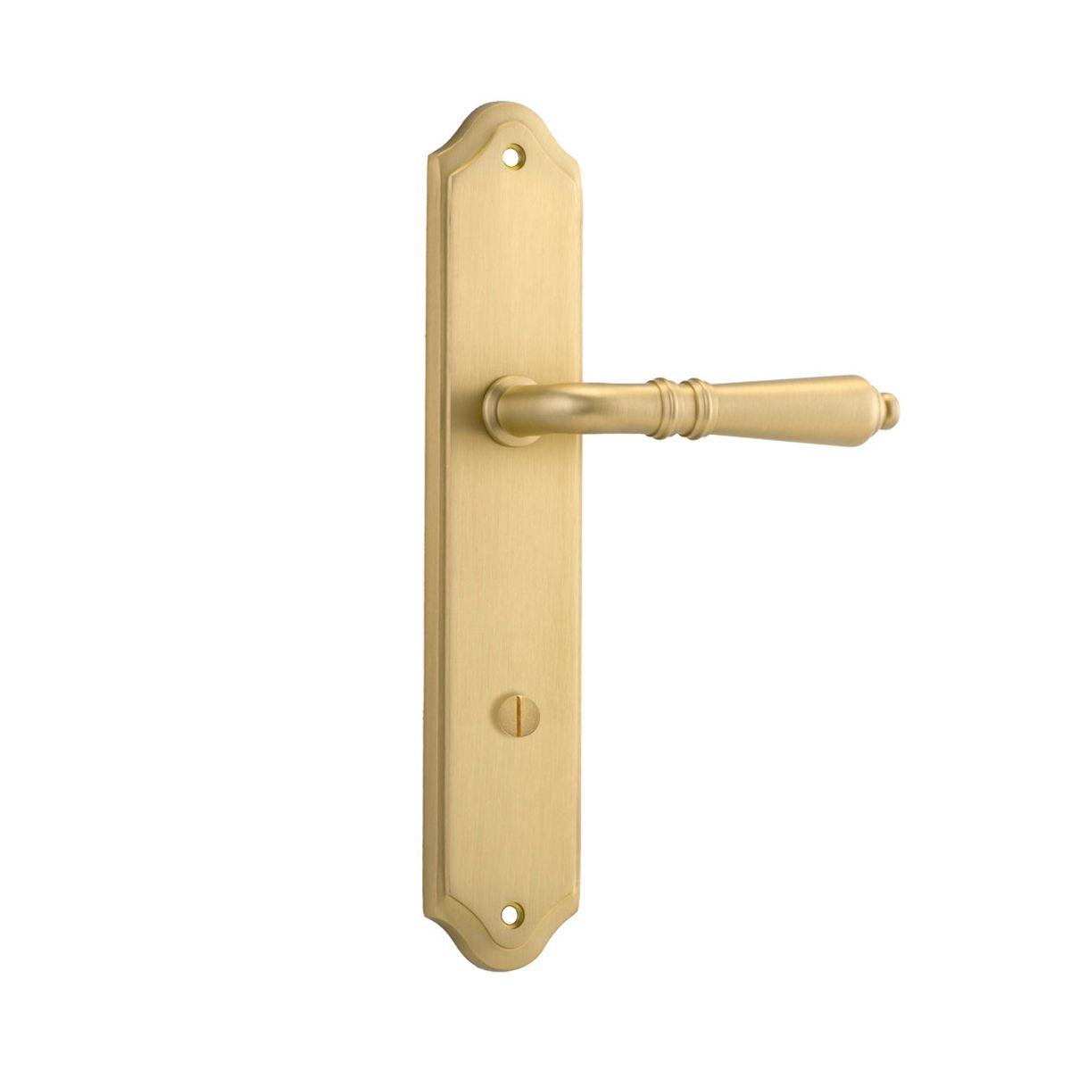 16212P85 - Sarlat Lever - Shouldered Backplate - Brushed Gold PVD - Privacy