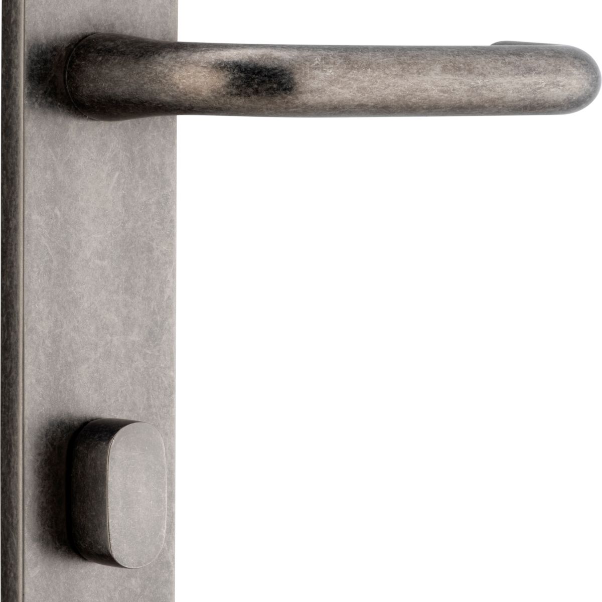 13846P85 - Oslo Lever - Oval Backplate - Distressed Nickel - Privacy