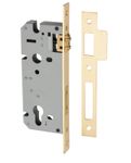 17165 - 85mm Euro Roller Mortice Lock - 45mm Backset - Brushed Gold PVD