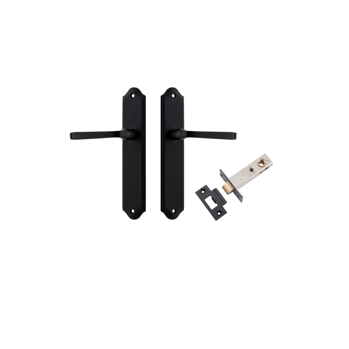 12720KPASS60 - Annecy Lever - Shouldered Backplate Passage Kit - Matt Black - Passage