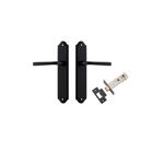 12720KPASS60 - Annecy Lever - Shouldered Backplate Passage Kit - Matt Black - Passage