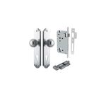 12330KENTR60KT - Guildford Knob - Shouldered Backplate Entrance Kit with High Security Lock - Brushed Chrome - Entrance