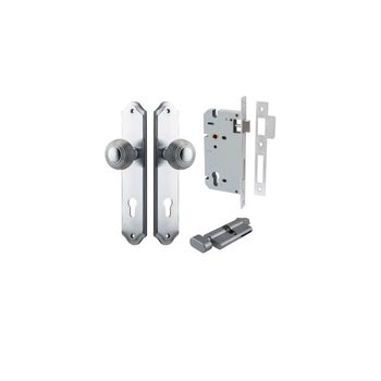 Guildford Knob - Shouldered Backplate Entrance Kit with High Security Lock