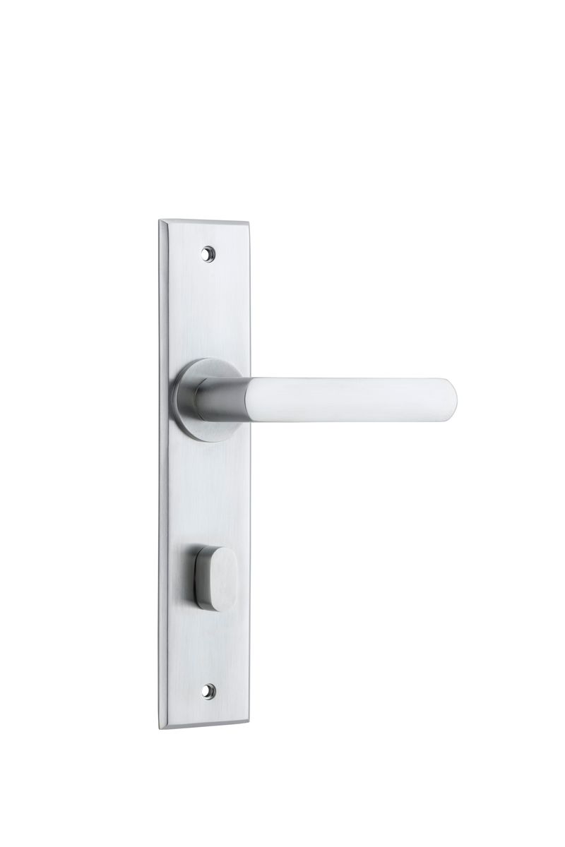12368P85 - Osaka Lever - Chamfered Backplate - Brushed Chrome - Privacy
