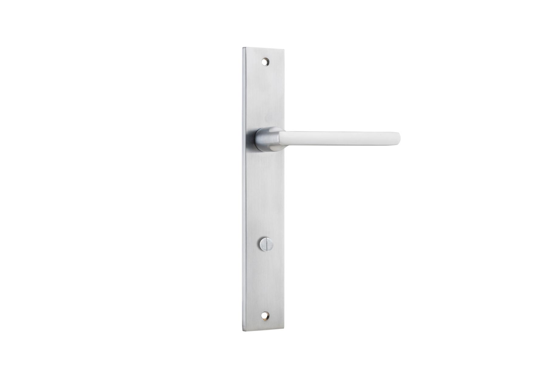 12202P85 - Baltimore Lever - Rectangular Backplate - Brushed Chrome - Privacy