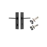 12782KPRIV60 - Baltimore Lever - Chamfered Backplate Privacy Kit with Privacy Turn - Matt Black - Privacy