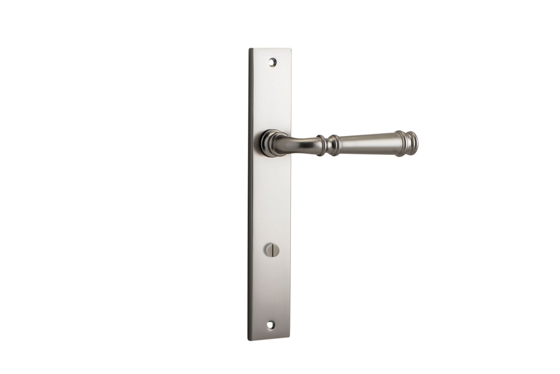 14706P85 - Verona Lever - Rectangular Backplate - Satin Nickel - Privacy
