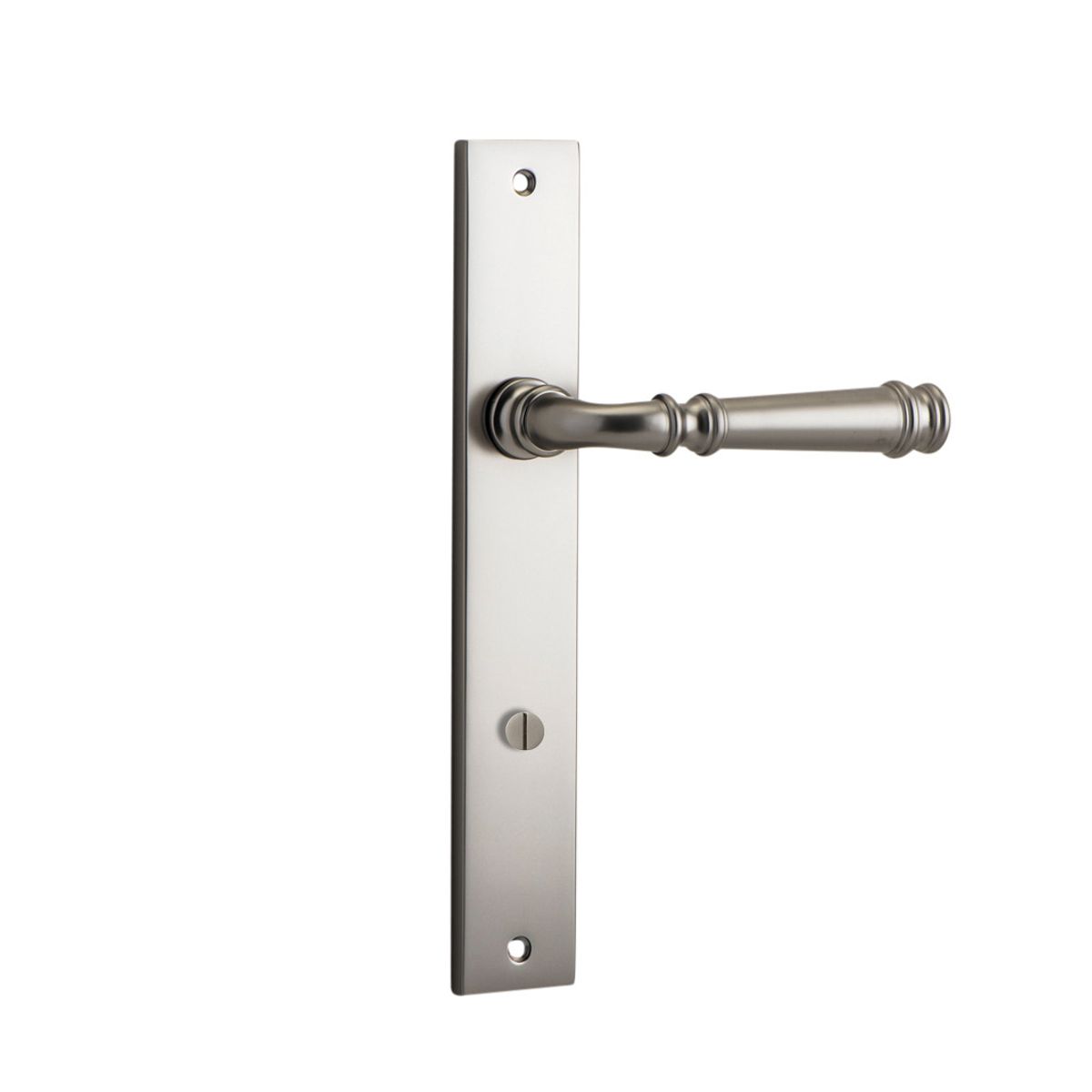 14706P85 - Verona Lever - Rectangular Backplate - Satin Nickel - Privacy