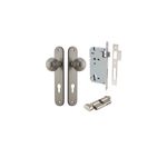 14836KENTR60KT - Guildford Knob - Oval Backplate Entrance Kit with High Security Lock - Satin Nickel - Entrance
