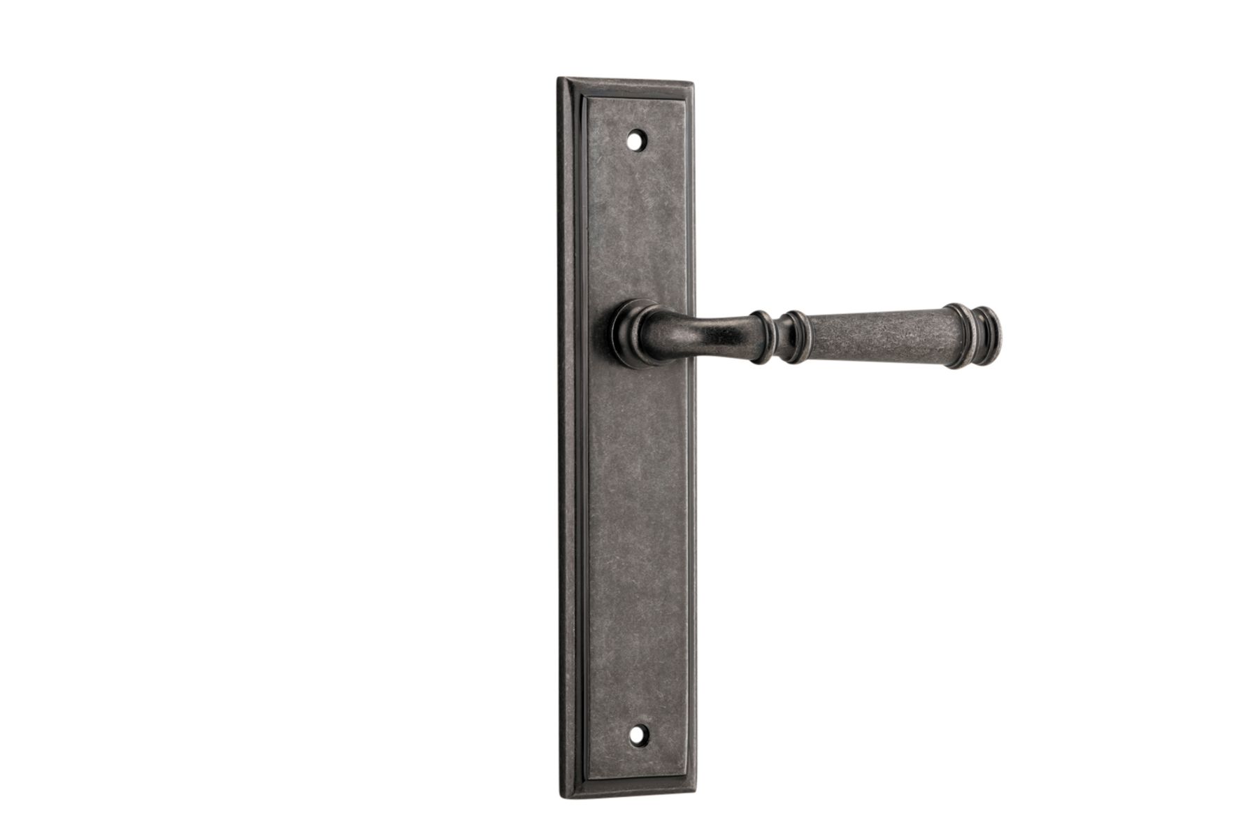 13742 - Verona Lever - Stepped Backplate - Distressed Nickel - Passage