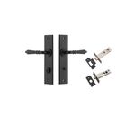 12780KPRIV60 - Sarlat Lever - Chamfered Backplate Privacy Kit with Privacy Turn - Matt Black - Privacy
