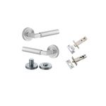 0345KPRIV60 - Berlin Lever - Round Rose Privacy Kit - Brushed Chrome - Privacy
