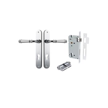Verona Lever - Oval Backplate Entrance Kit with High Security Lock
