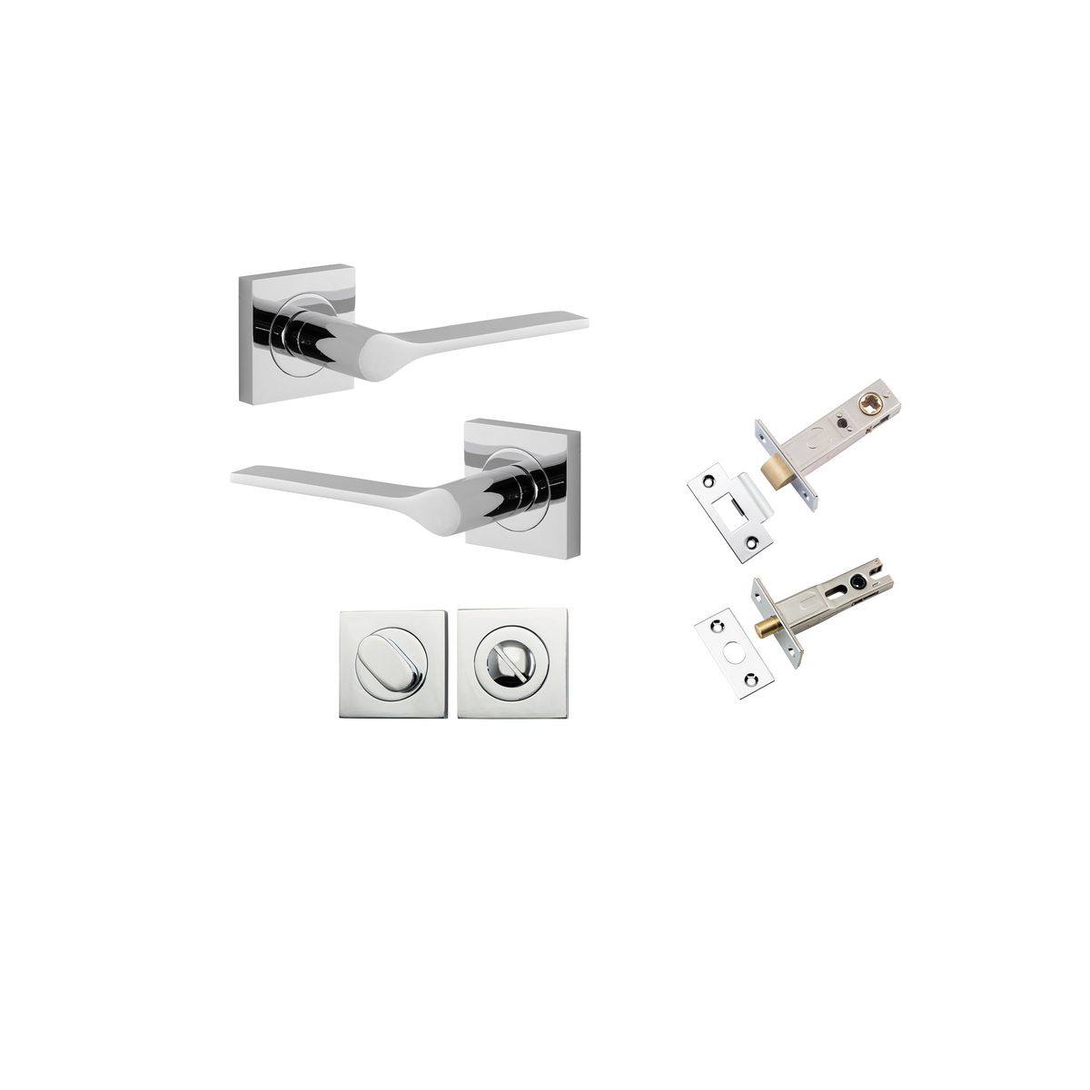0434KPRIV60 - Como Lever - Square Rose Privacy Kit - Polished Chrome - Privacy