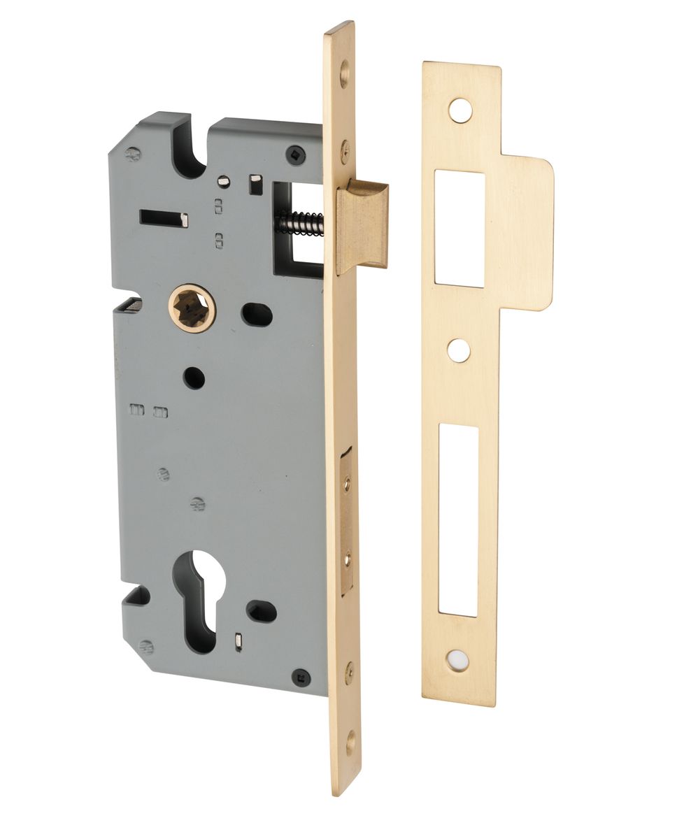 6106 - 85mm Euro Mortice Locks - 45mm Backset - Brushed Brass