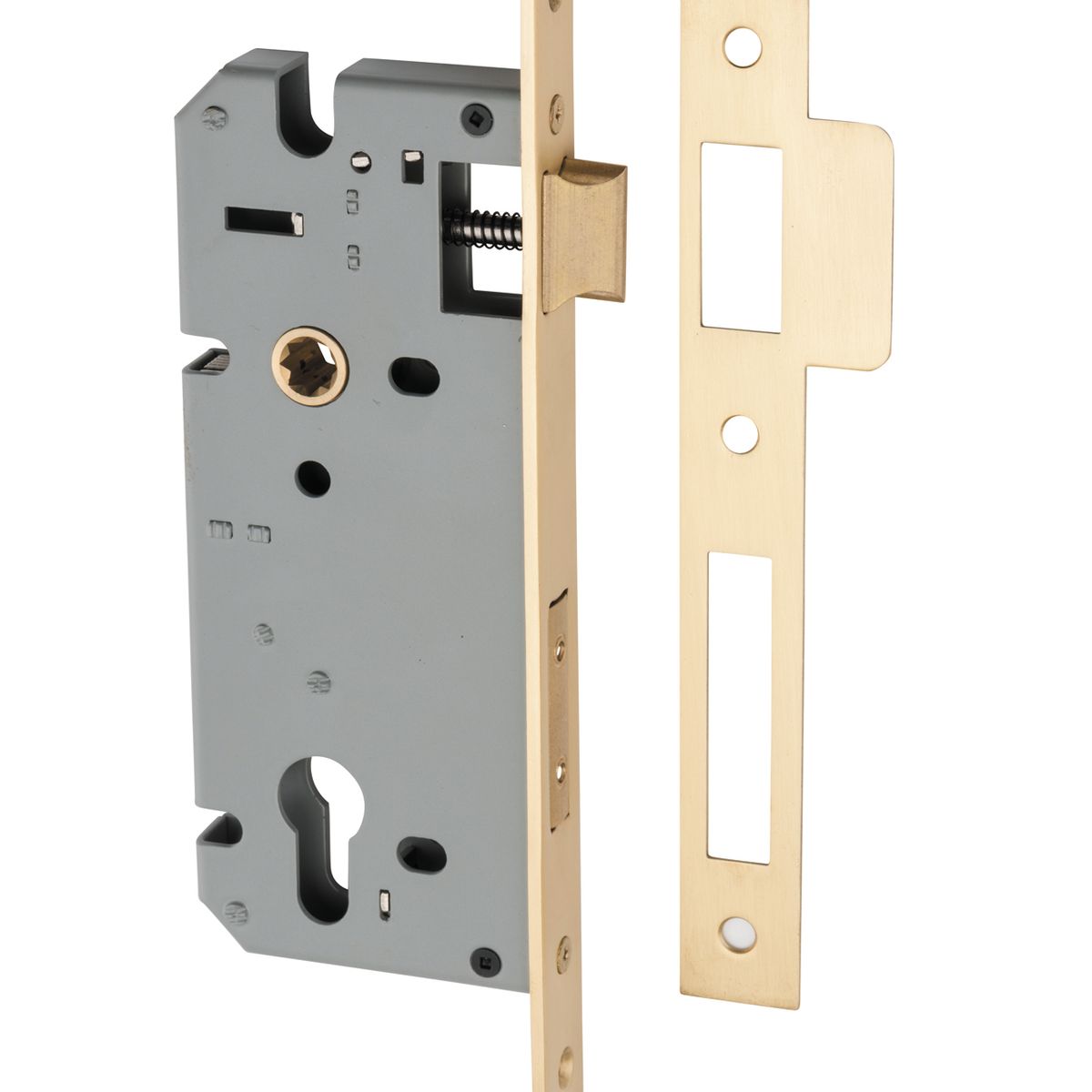 6106 - 85mm Euro Mortice Locks - 45mm Backset - Brushed Brass