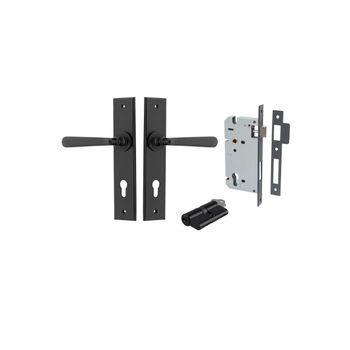 Copenhagen Lever - Chamfered Backplate Entrance Kit with High Security Lock