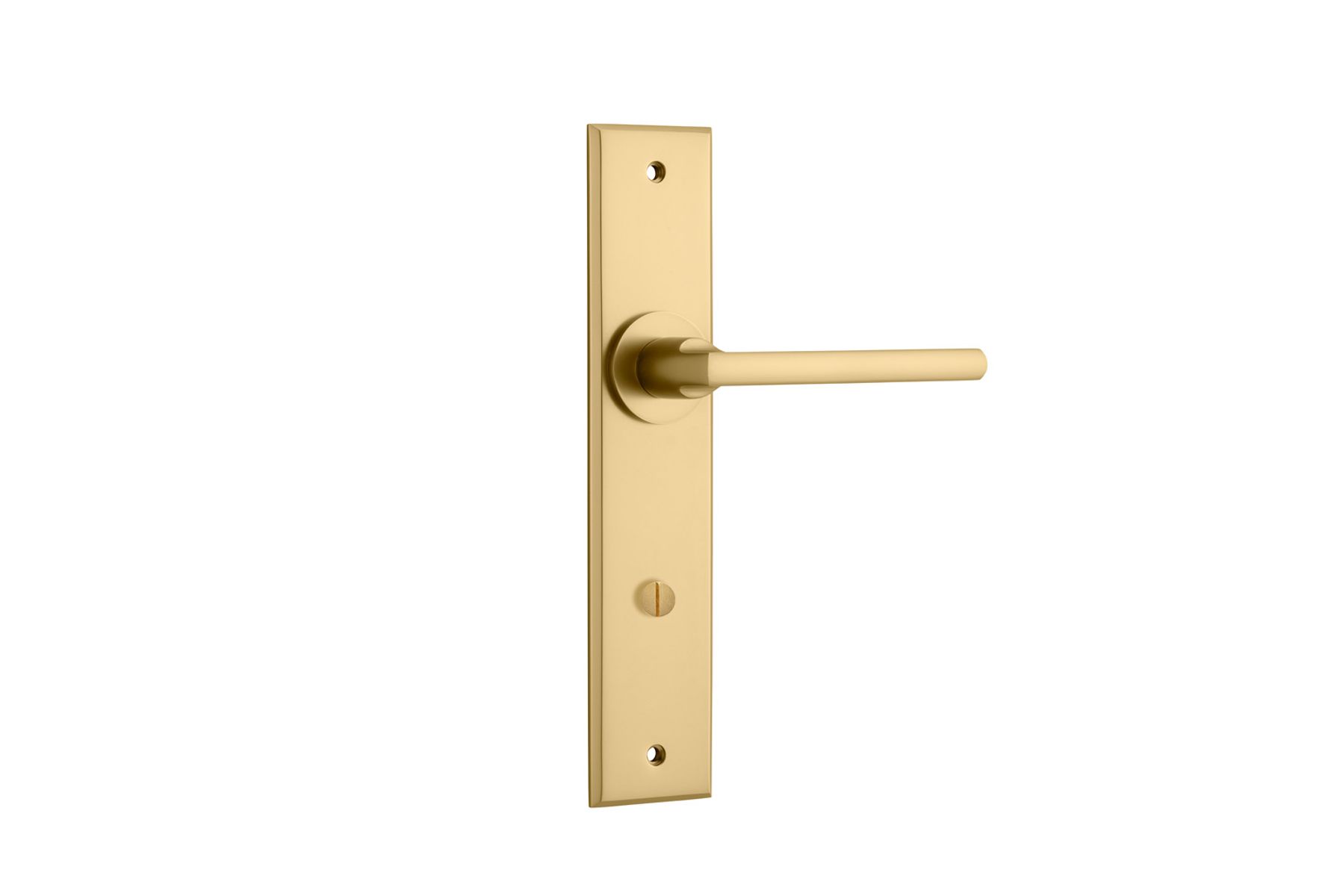 15282P85 - Baltimore Lever - Chamfered Backplate - Brushed Brass - Privacy